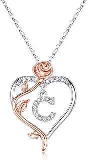 Image of Initial Heart Pendant Necklace by the company Yesteel Jewelry.