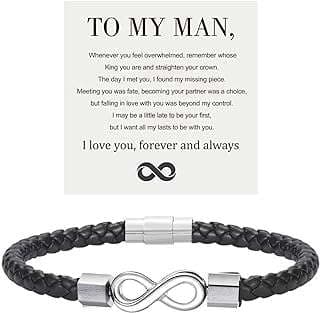 Image of Men's Infinity Leather Bracelet by the company Yiwu Jiaojie Electronic Commerce Co., Ltd..