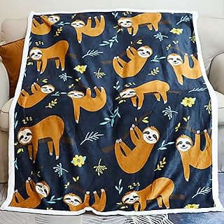 Image of Sloth Print Flannel Blanket by the company Zevrez.