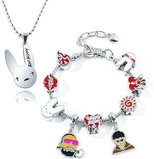 Image of Bunny Charm Bracelet Necklace Set by the company zhouhaobaihuodian.