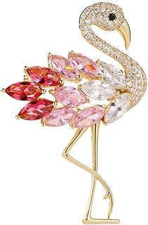 Image of Flamingo Rhinestone Brooch Pin by the company zhoushuntai.