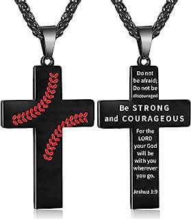 Image of Stainless Steel Baseball Cross Necklace by the company Zocomi.