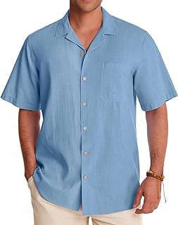 Imagen de Camisa lino hombre manga corta de la empresa Amazon.com.