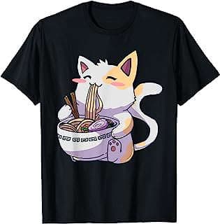 Imagen de Camiseta Anime Ramen Cat Kawaii de la empresa Amazon.com.
