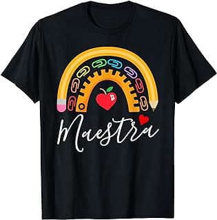 Imagen de Camiseta Bilingüe Maestra Arcoíris de la empresa Amazon.com.