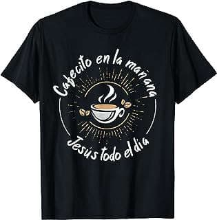 Imagen de Camiseta Cristiana Cafecito y Jesús de la empresa Amazon.com.