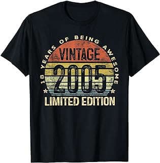 Imagen de Camiseta Cumpleaños 18 Años Vintage de la empresa Amazon.com.