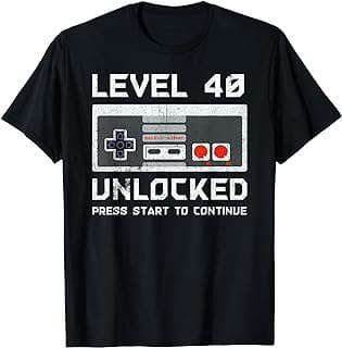 Imagen de Camiseta Gamer "Level 40 Unlocked" de la empresa Amazon.com.