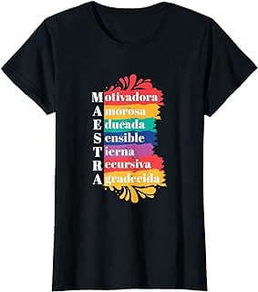Imagen de Camiseta inspiracional para maestras bilingües de la empresa Amazon.com.