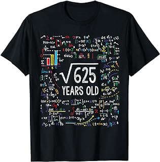 Imagen de Camiseta Matemática Cumpleaños 25 Años de la empresa Amazon.com.