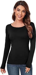 Imagen de Camiseta térmica cuello redondo mujer de la empresa Amazon.com.