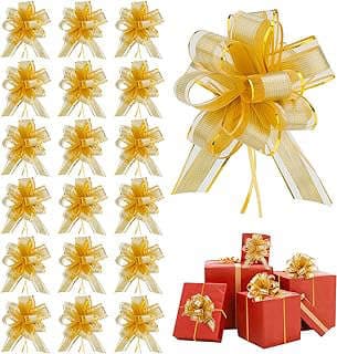 Imagen de Lazos grandes dorados para regalos de la empresa Amcami.