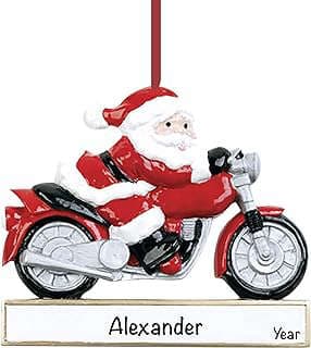Imagen de Adorno Santa Claus Motocicleta Personalizado de la empresa HolidayTraditions.