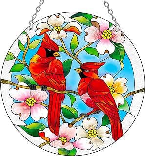 Imagen de Colgante vidriera cardenal grande de la empresa Kissnap.
