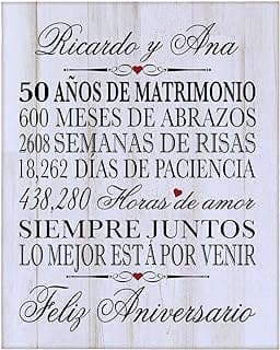 Imagen de Placa Aniversario Personalizada Español de la empresa LifeSong Milestones.