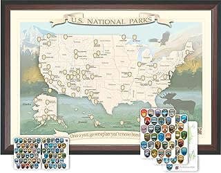 Imagen de Mapa Parques Nacionales Enmarcado de la empresa ProStickersUSA.
