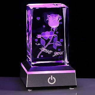 Imagen de Rosa Cristal 3D Luminosa de la empresa Qianwei Crystal.