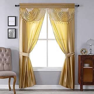 Imagen de Conjunto cortinas con alzapaños doradas de la empresa RHC-Home.