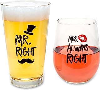 Imagen de Copas Vino "Mr. Right" "Mrs. Always Right" de la empresa The Plympton Company.