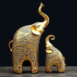 Imagen de Estatuilla Elefante Oro Decorativa de la empresa YaLake.