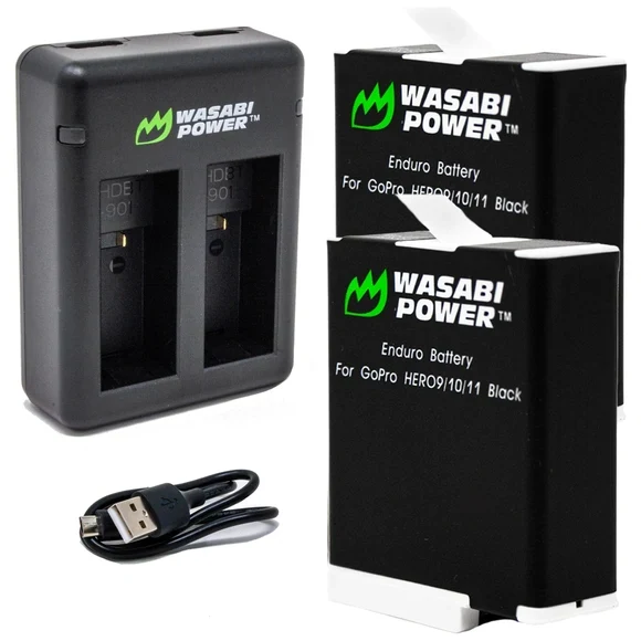 Wasabi Power Enduro Battery 2-Pack + Dual Charger for HERO9–HERO12 product image